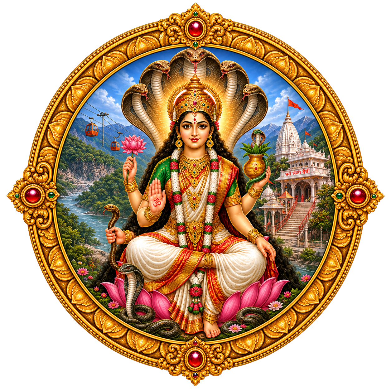 Goddess Sri Mansa Devi Center Medallion