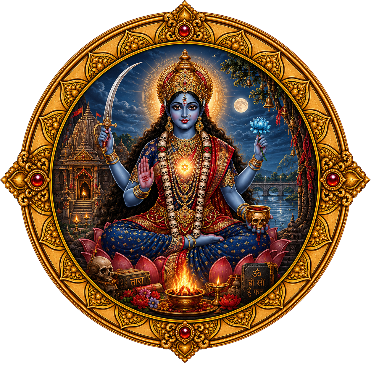 Goddess Sri Tara Devi Center Medallion