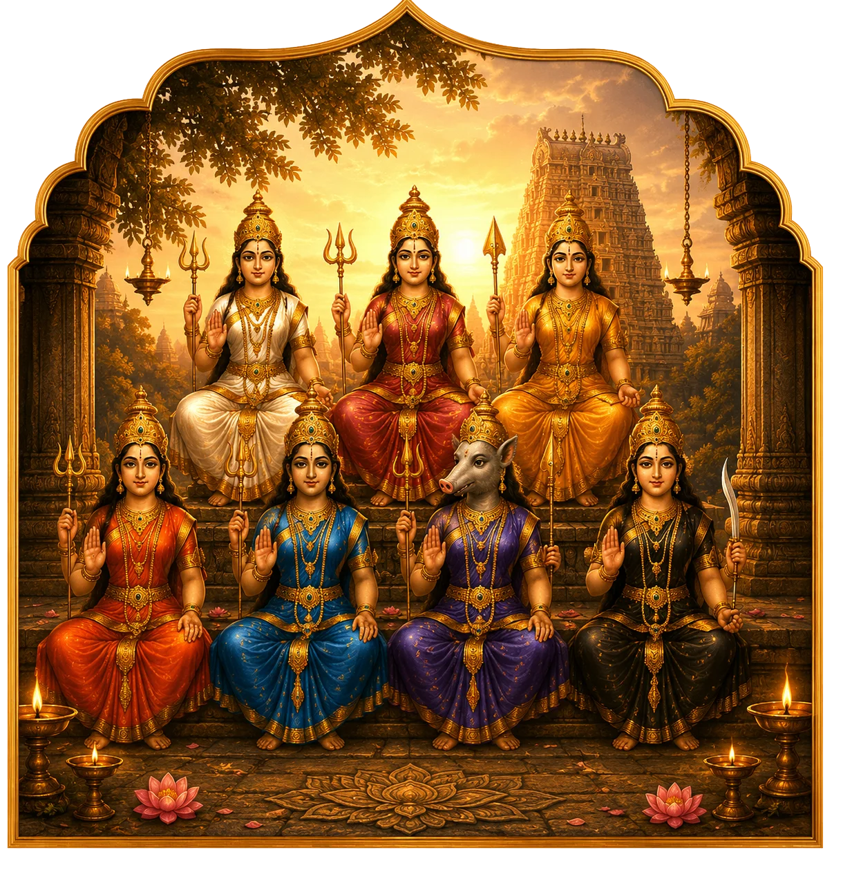 Saptha Kannigal Temple Art